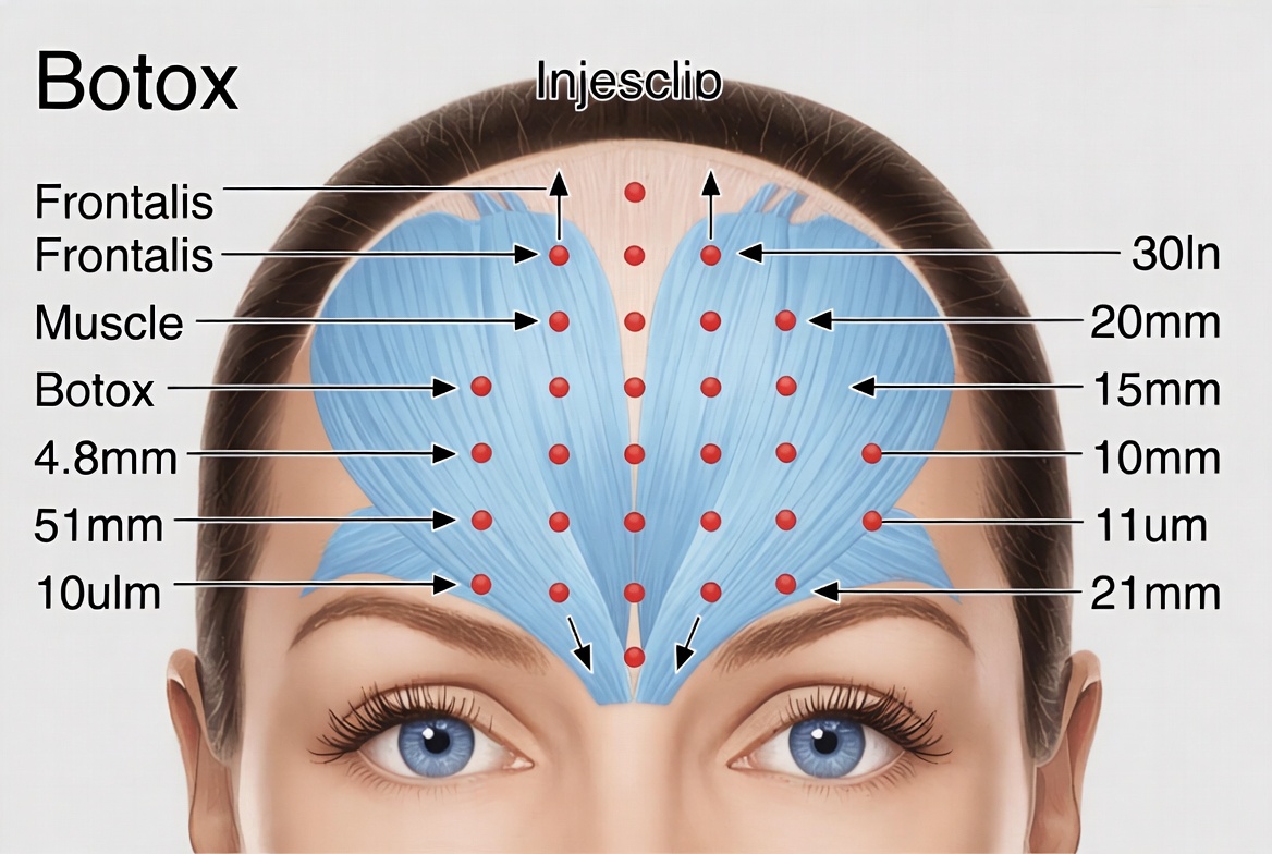 Sơ đồ cơ frontalis và cơ chế hình thành nhăn trán