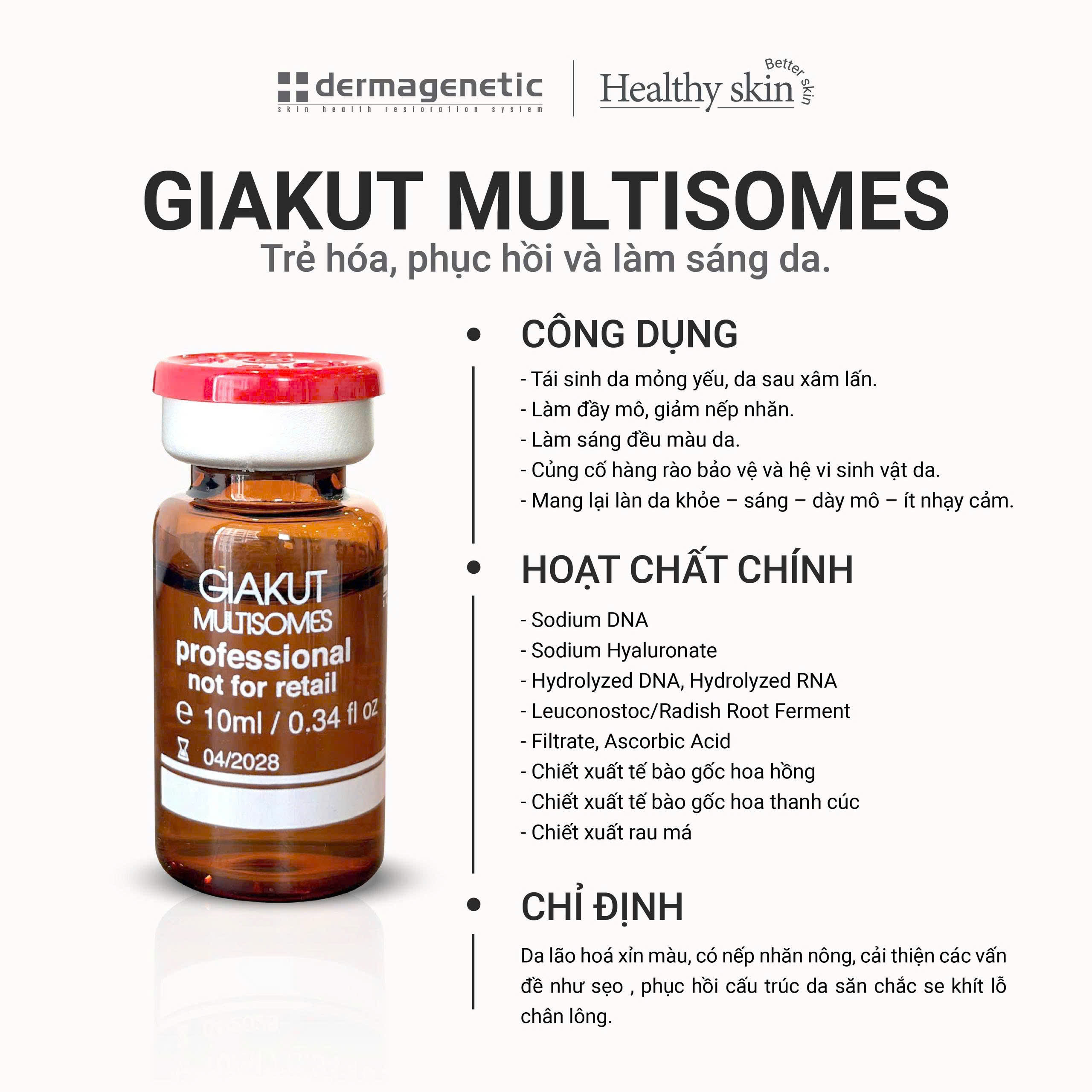 meso giakut multisomes tái sinh da căng bóng trắng sáng innoaesthetics