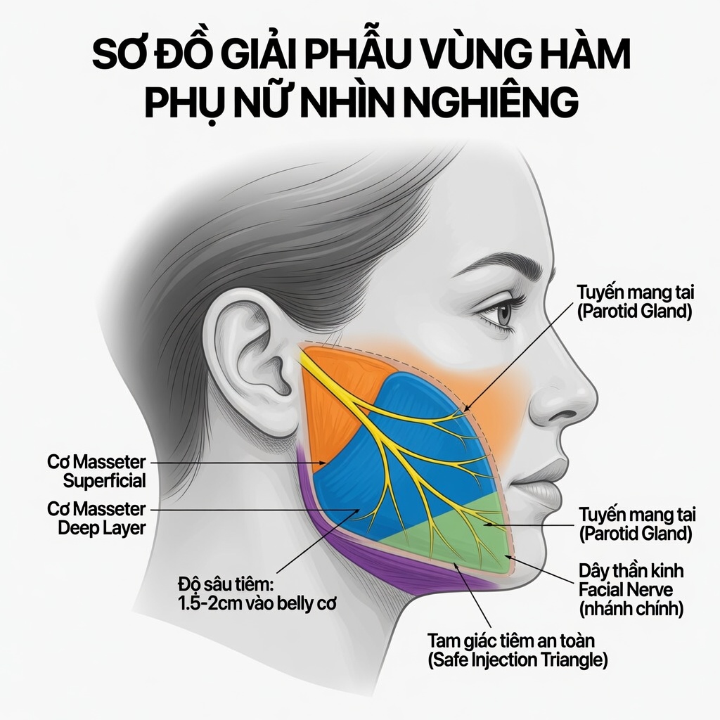 So sánh thể tích cơ masseter trước và sau Botox