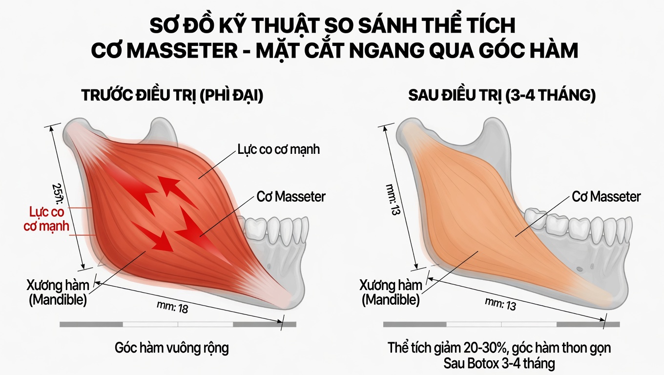 Tam giác an toàn tiêm Botox masseter và các mốc giải phẫu
