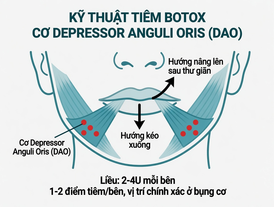 Giải phẫu cơ DAO và cơ chế hình thành nhăn marionette