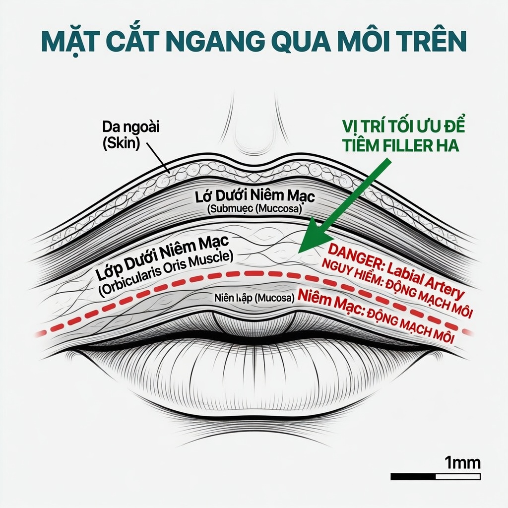 Giải phẫu lớp mô môi cross-section